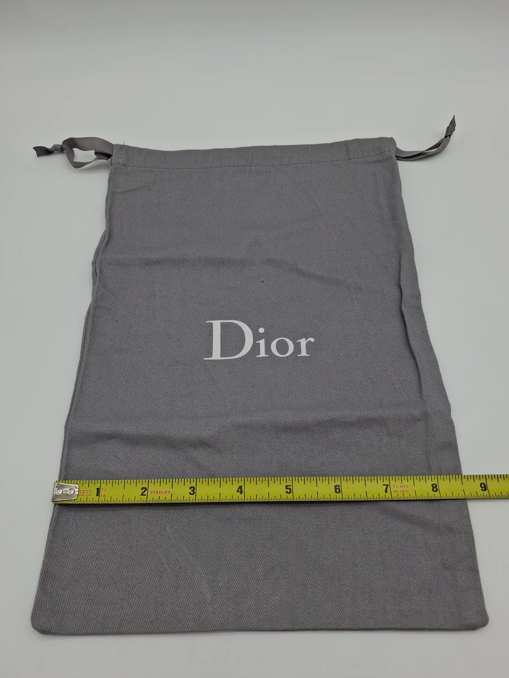 DIOR Gray Logo Drawstring Dust Storage Bags Set of 2 EUC